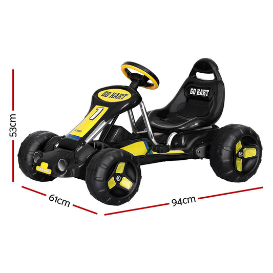 Rigo Kids Pedal Go Kart | Plastic Tyre | Black