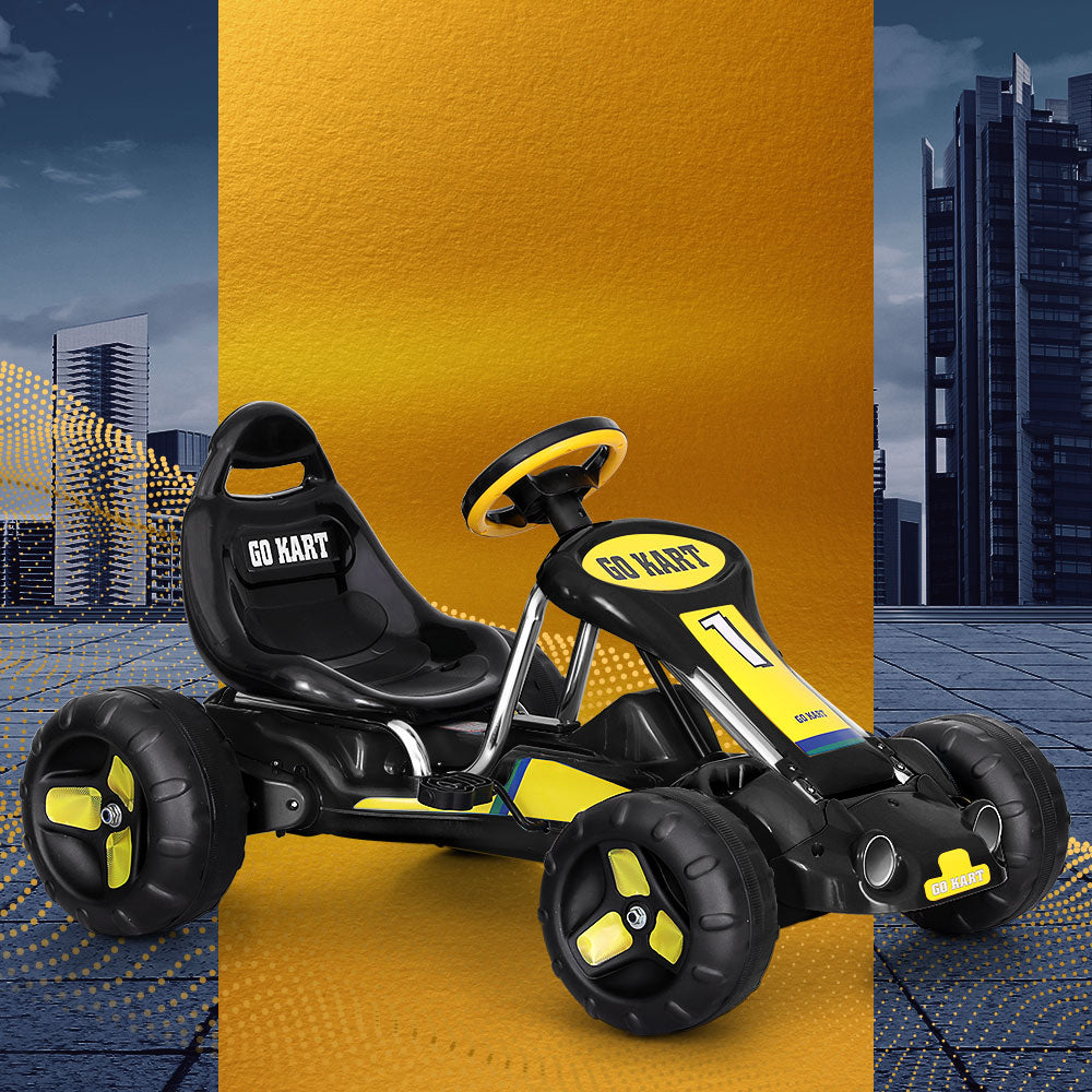Rigo Kids Pedal Go Kart | Plastic Tyre | Black