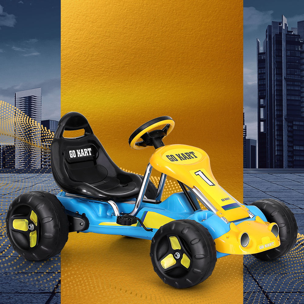 Rigo Kids Pedal Go Kart | Plastic Tyre | Blue
