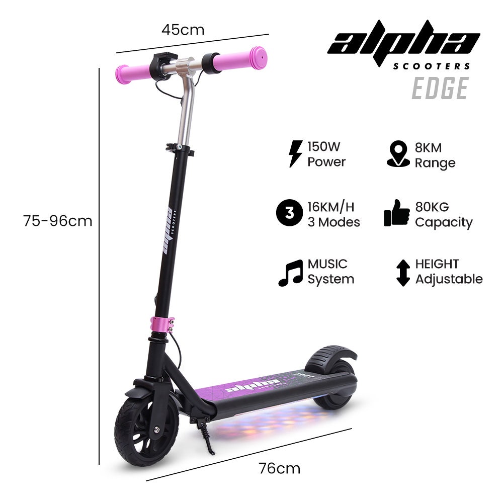 ALPHA Edge Electric Scooter for 6-12 years | 3 Colours Available