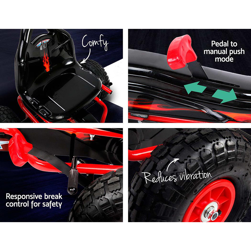 Rigo Kids Pedal Go Kart Red