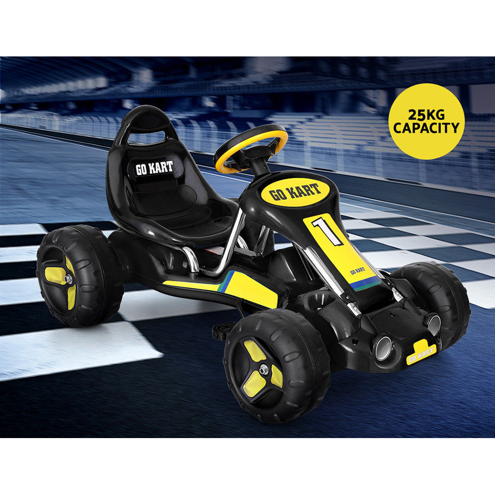 Rigo Kids Pedal Go Kart | Plastic Tyre | Black