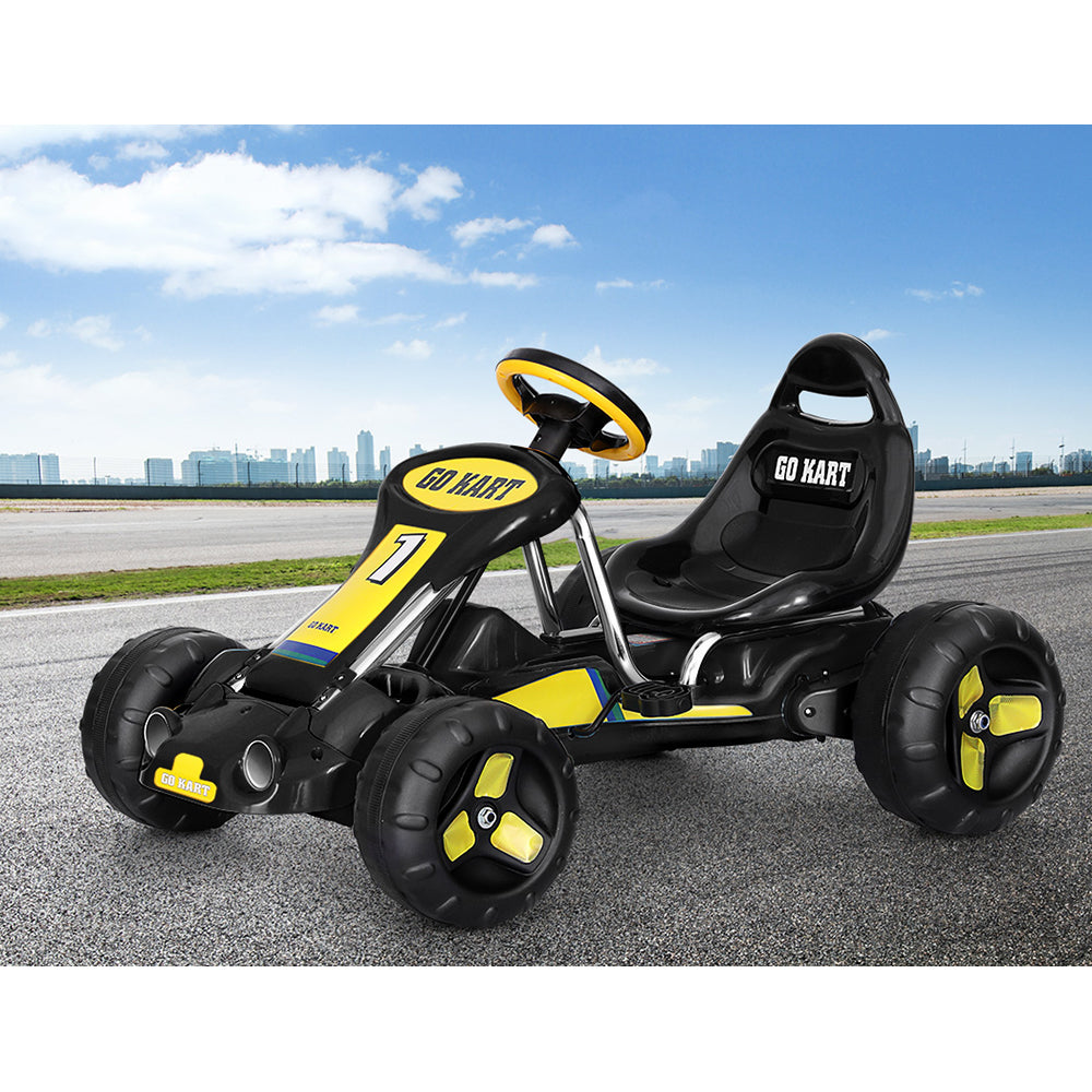 Rigo Kids Pedal Go Kart | Plastic Tyre | Black