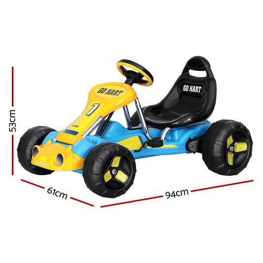 Rigo Kids Pedal Go Kart | Plastic Tyre | Blue