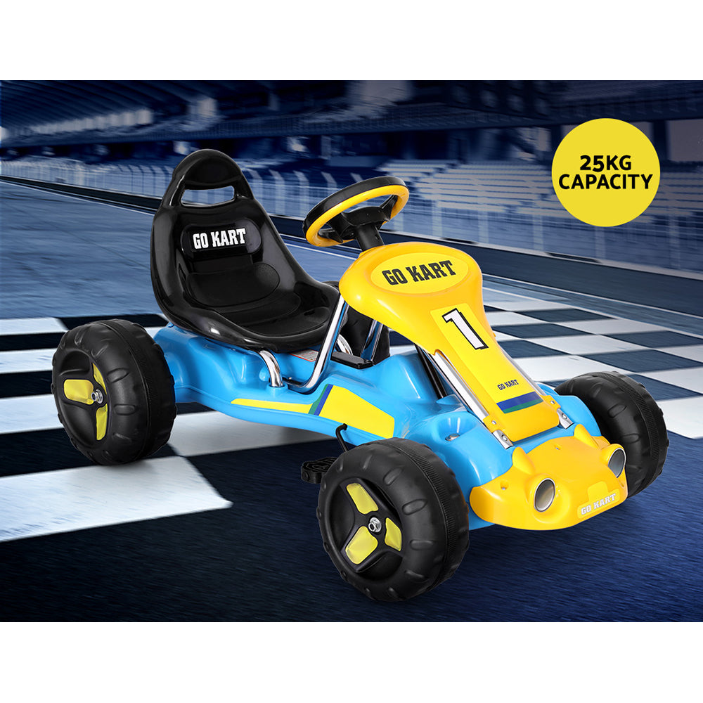 Rigo Kids Pedal Go Kart | Plastic Tyre | Blue