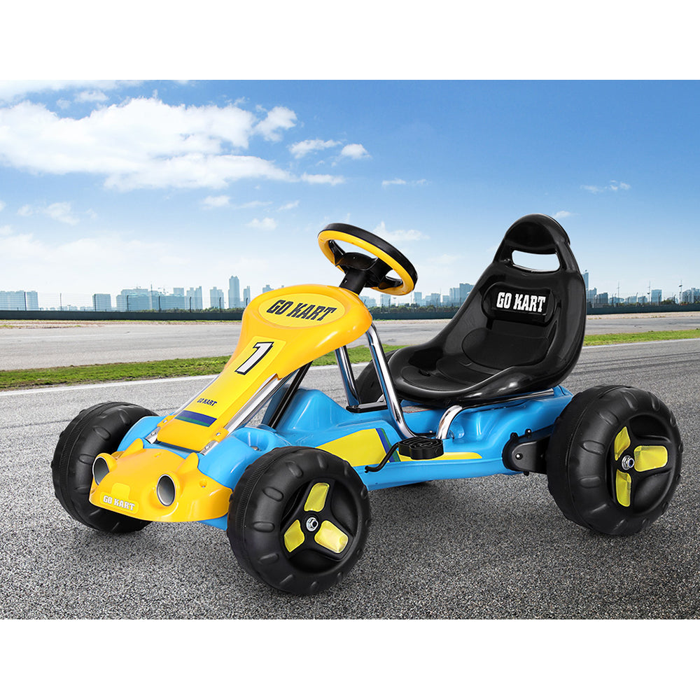 Rigo Kids Pedal Go Kart | Plastic Tyre | Blue
