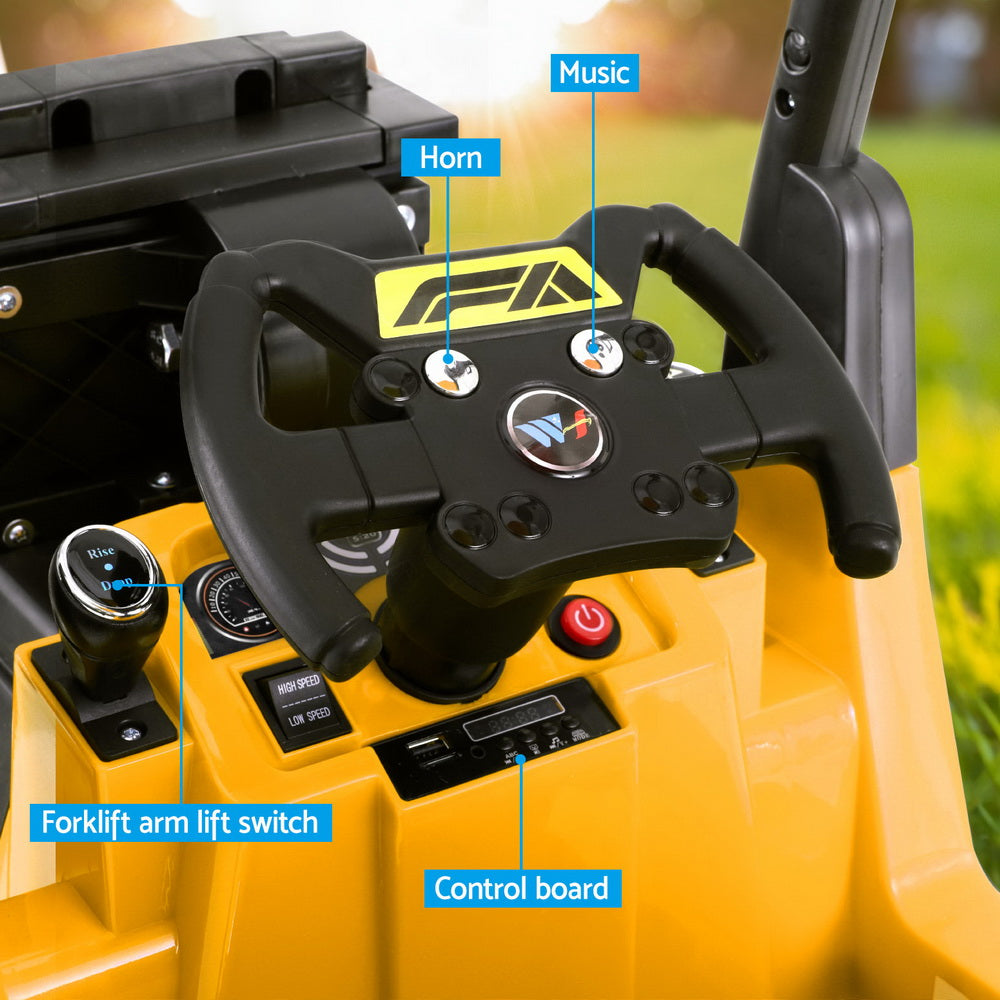 Rigo Kids Electric Forklift Loader | Yellow