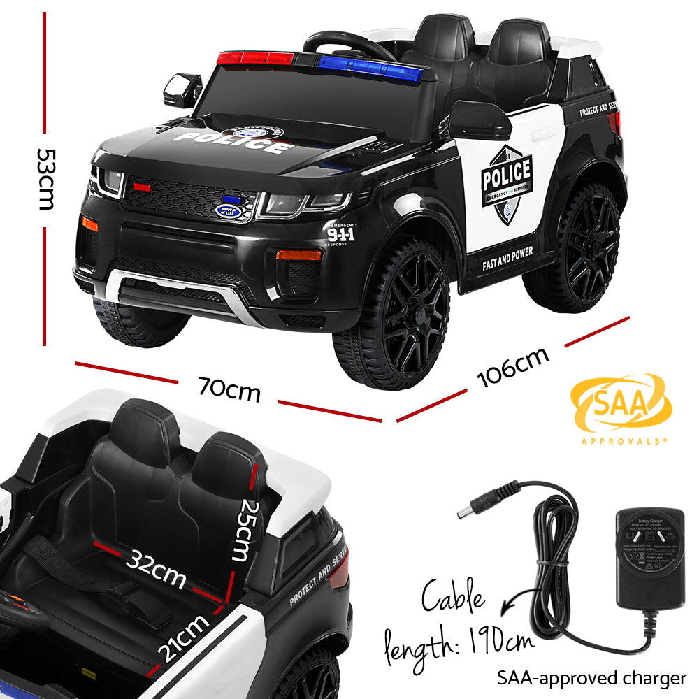 Rigo Kids Police Patrol Ride On | Black