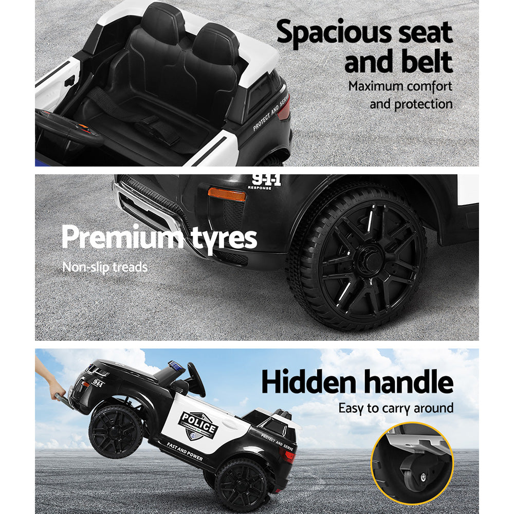 Rigo Kids Police Patrol Ride On | Black