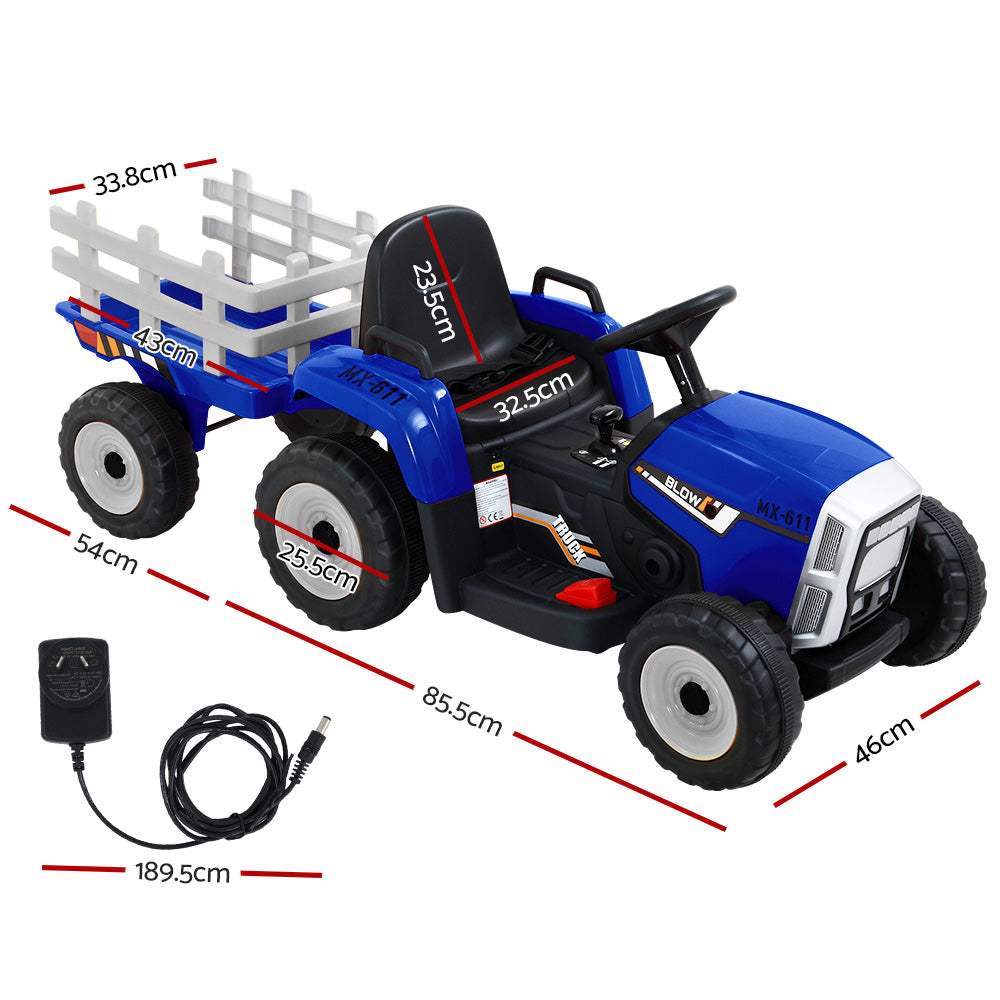 Rigo Kids Electric Ride On Tractor | Blue