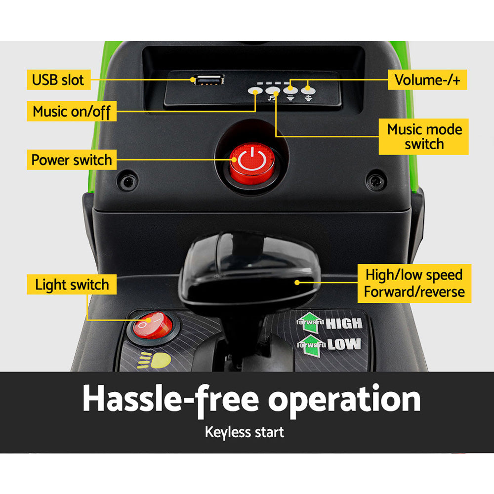 Rigo Kids Electric Ride On Tractor | Green