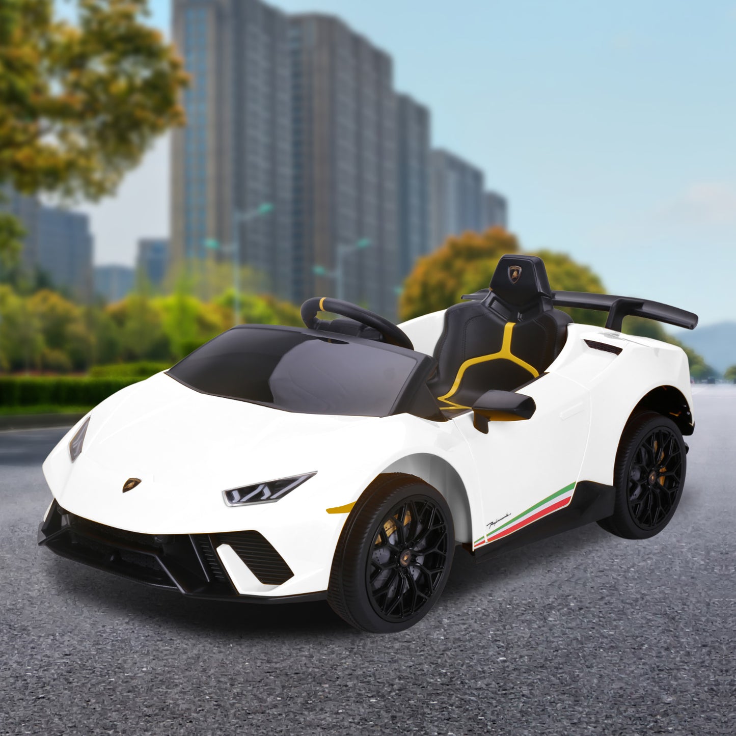 Lamborghini Kids Electric Ride On Car by Kahuna | White
