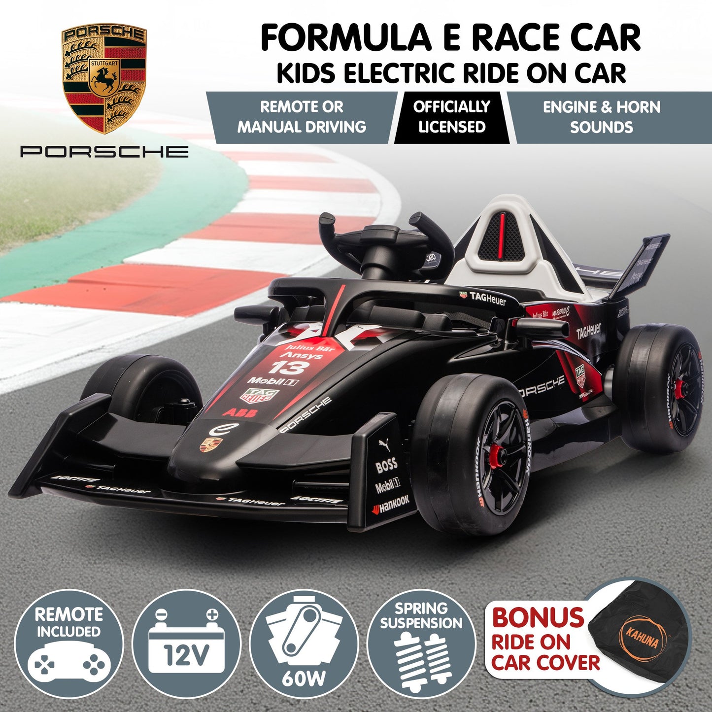 Porsche Formula E Kids Electric Ride-on Car by Kahuna