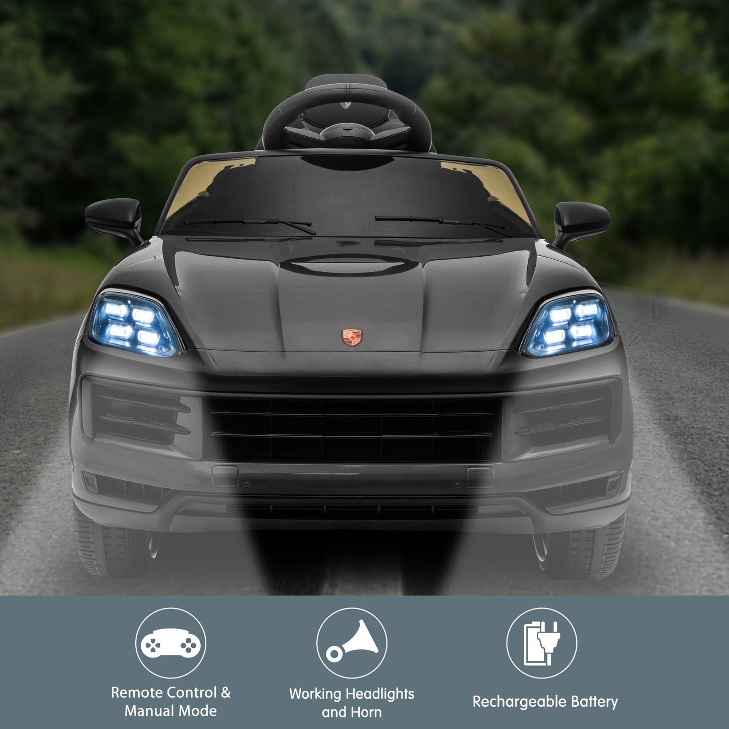 Porsche Cayenne E Hybrid Coupe Licensed Kids Electric Ride On by Kahuna