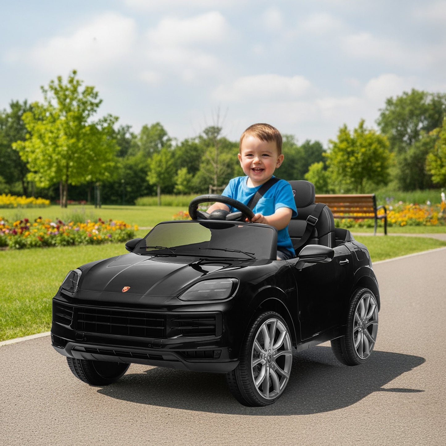 Porsche Cayenne E Hybrid Coupe Licensed Kids Electric Ride On by Kahuna