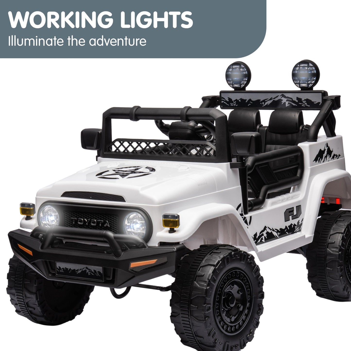 Kahuna Authorized Toyota Ride-on Car | Fj Cruiser | White