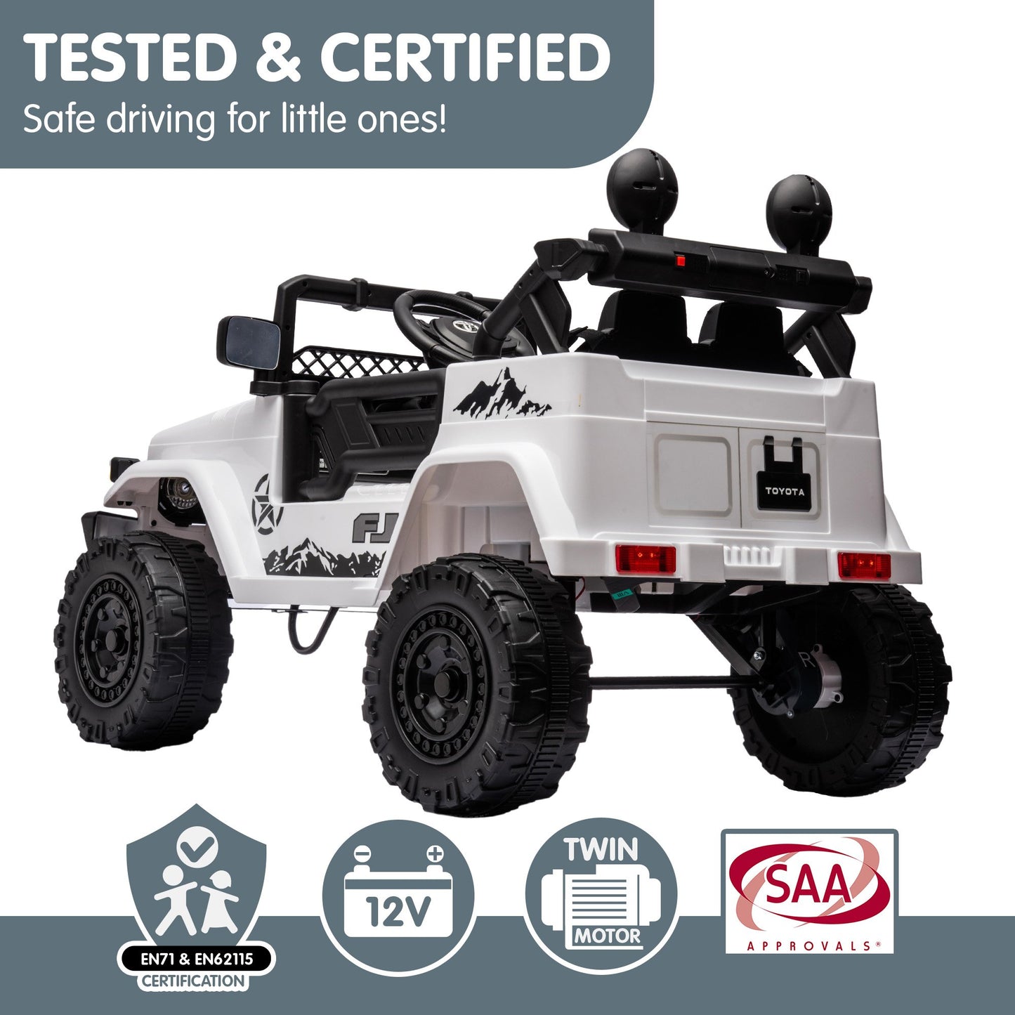 Kahuna Authorized Toyota Ride-on Car | Fj Cruiser | White
