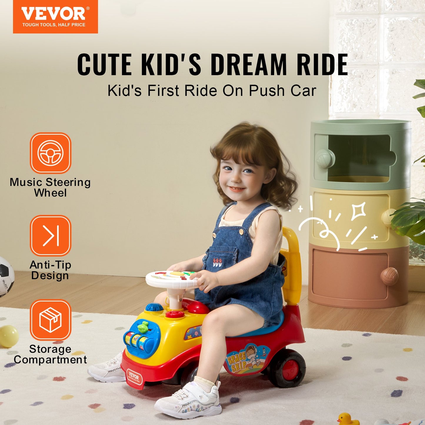 VEVOR Ride On Push Car for Toddlers